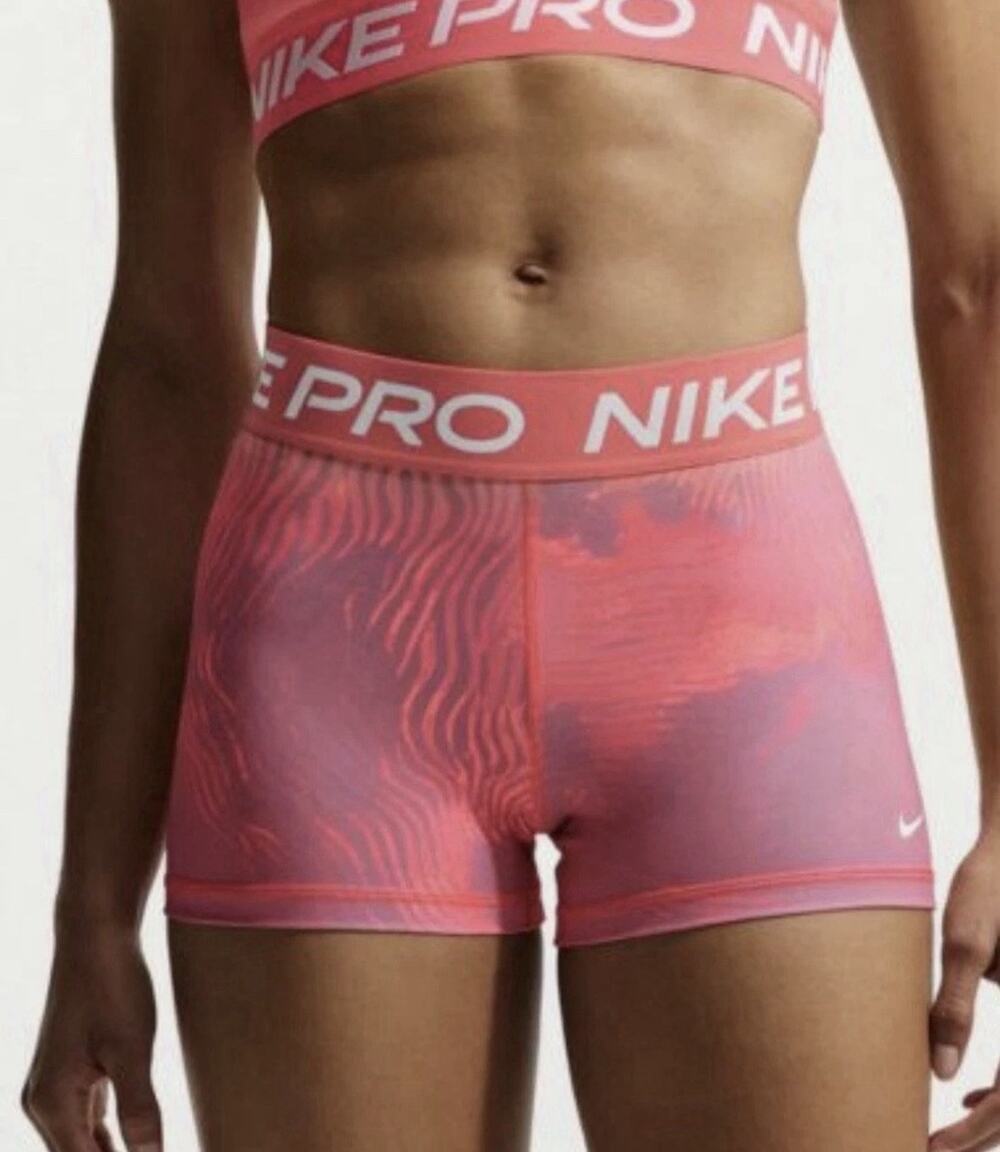 NWT Nike Pro Women’s 3'' Biker Shorts sz M Medium Ember Glow pink
